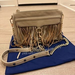 Rebecca Minkoff Taupe Fringe Crossbody
